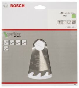 BOSCH - OPTİLİNE SERİSİ AHŞAP İÇİN DAİRE TESTERE BIÇAĞI 184*30 MM 24 DİŞ 2608640610